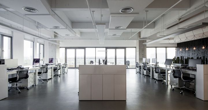 簡潔現代辦公室裝修整體空間效果圖