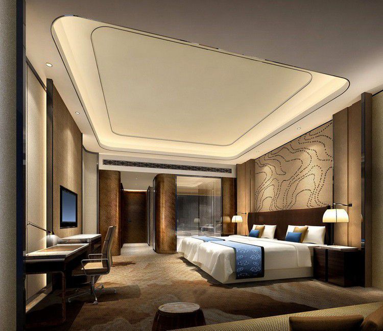CCD--重慶華宇豪生酒店裝修雙人床效果圖