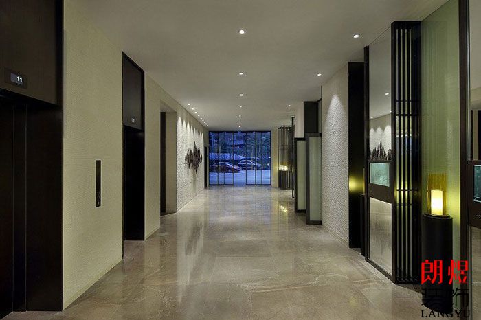 新中式酒店設計電梯廳