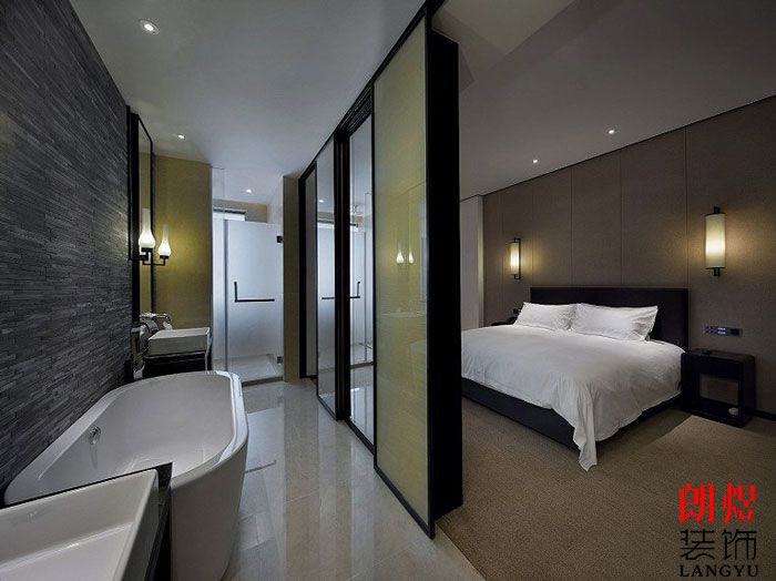 新中式酒店設計單人間客房